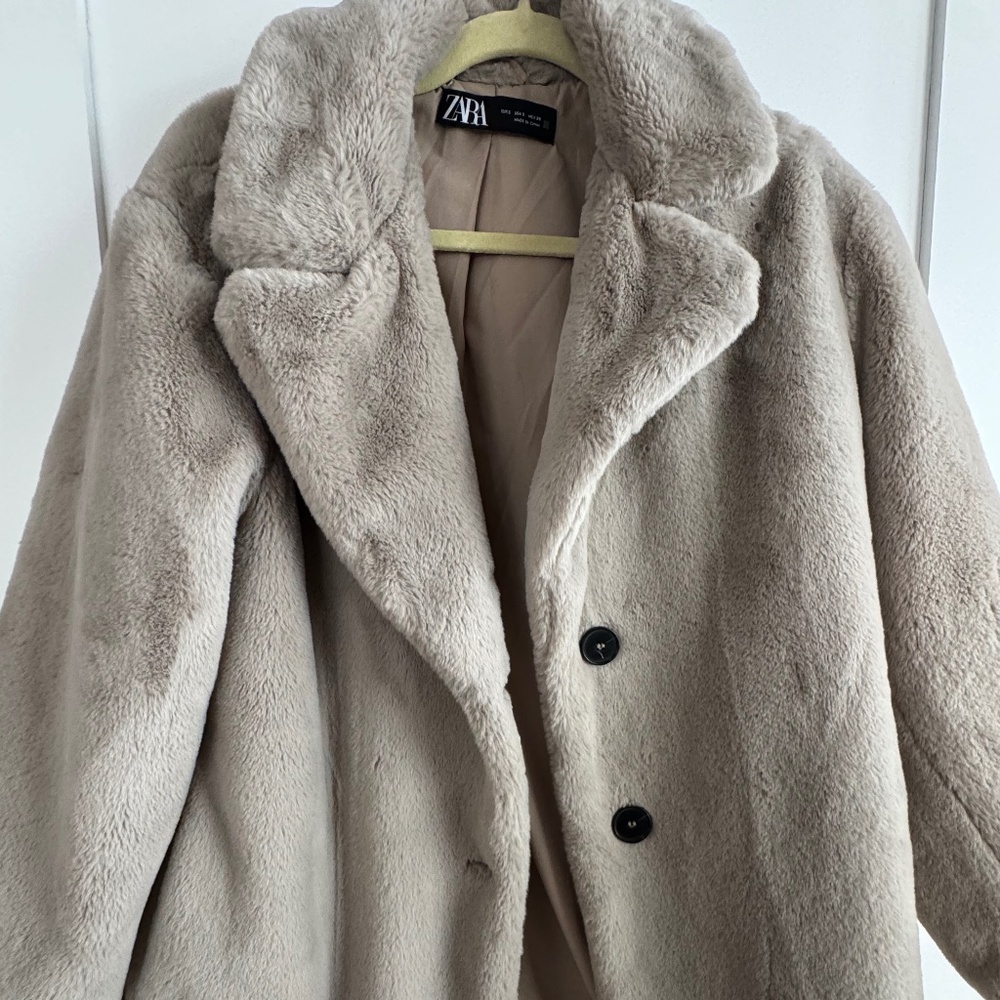 Zara Cream Teddy Jacket